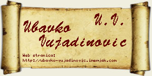 Ubavko Vujadinović vizit kartica